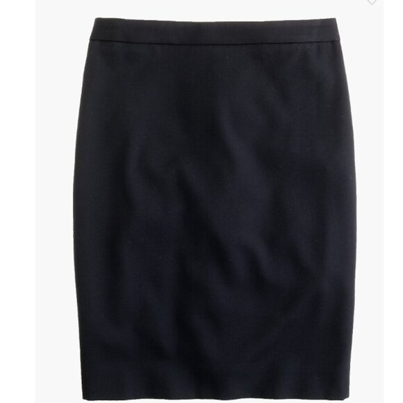 J. Crew Black Pencil Skirt in Super 120s Wool Size 4 - Picture 1 of 11